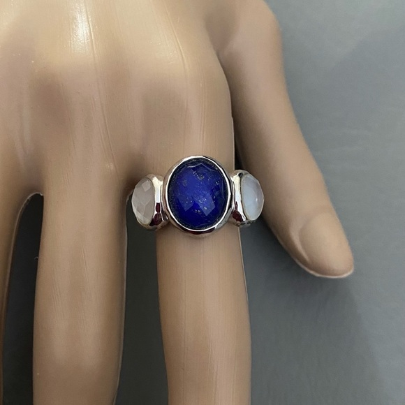 Judith Jack Lapis Lazuli, MOP doublet sterling silver ring - Picture 2 of 6
